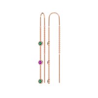 Three-Stone Threader Earrings
