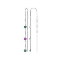 Three-Stone Threader Earrings