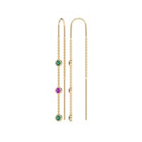 Three-Stone Threader Earrings