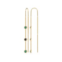Three-Stone Threader Earrings