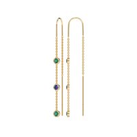 Three-Stone Threader Earrings