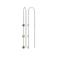 Three-Stone Threader Earrings