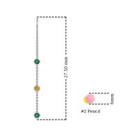 Three-Stone Threader Earrings