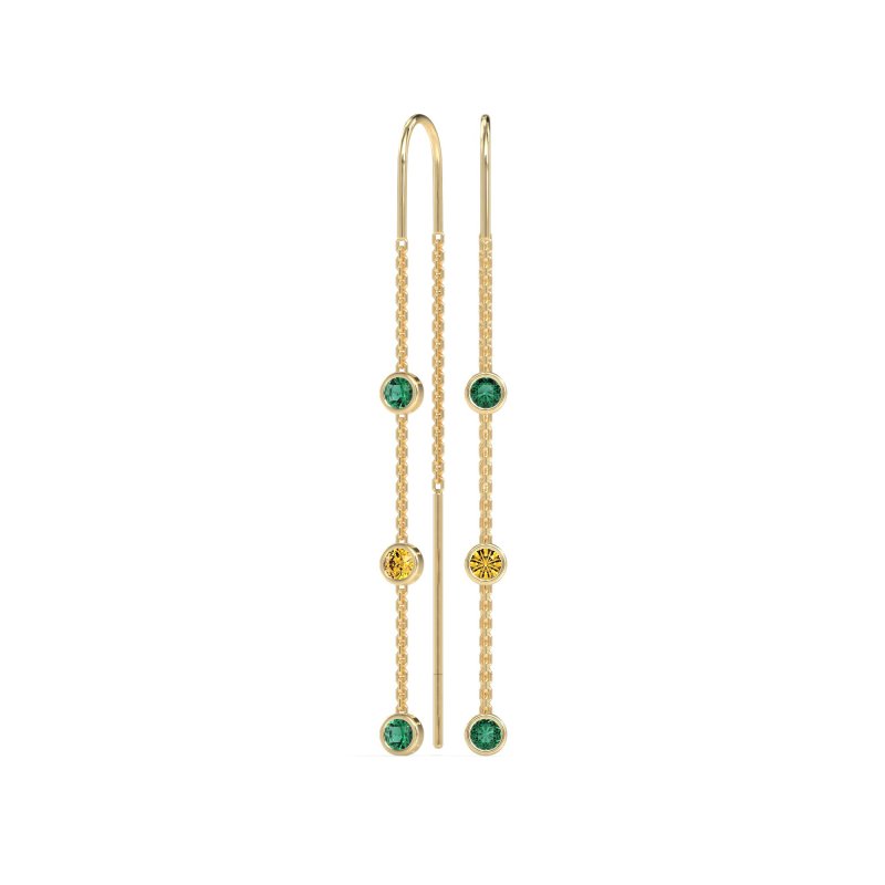 Three-Stone Threader Earrings