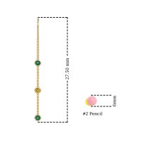 Three-Stone Threader Earrings