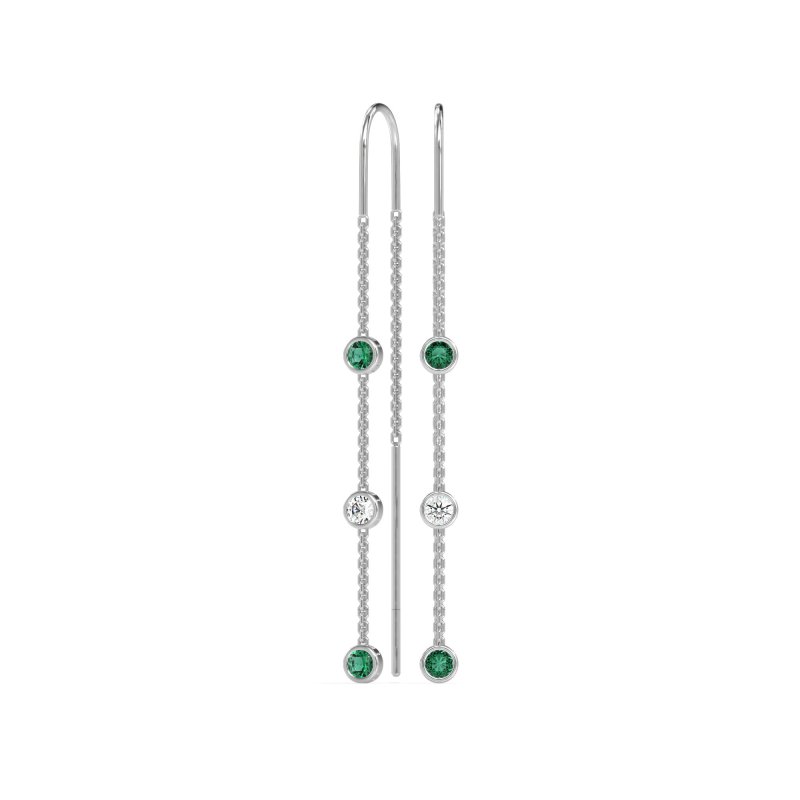 Three-Stone Threader Earrings