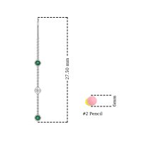 Three-Stone Threader Earrings