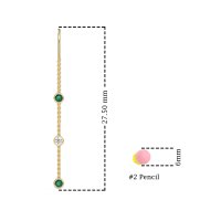 Three-Stone Threader Earrings