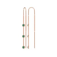 Three-Stone Threader Earrings