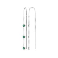 Three-Stone Threader Earrings
