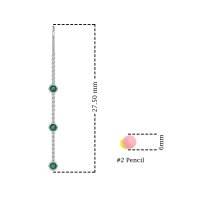 Three-Stone Threader Earrings