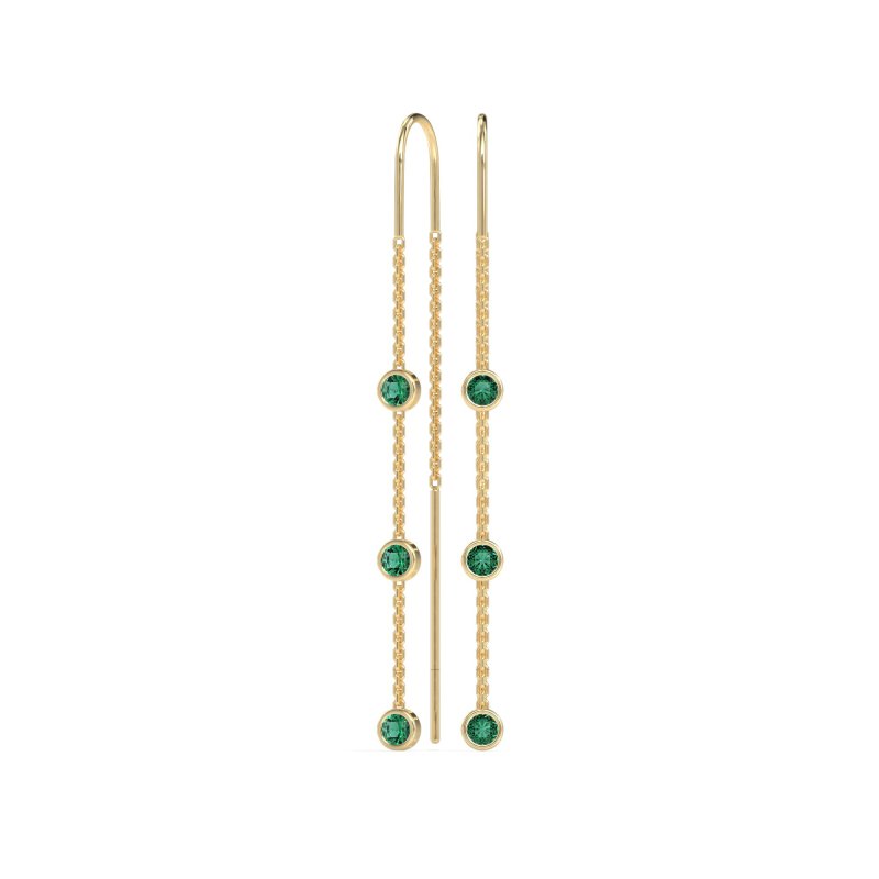 Three-Stone Threader Earrings