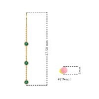 Three-Stone Threader Earrings