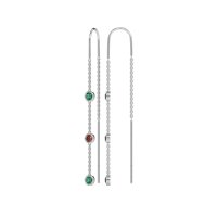 Three-Stone Threader Earrings