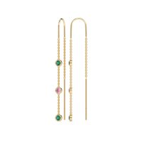 Three-Stone Threader Earrings