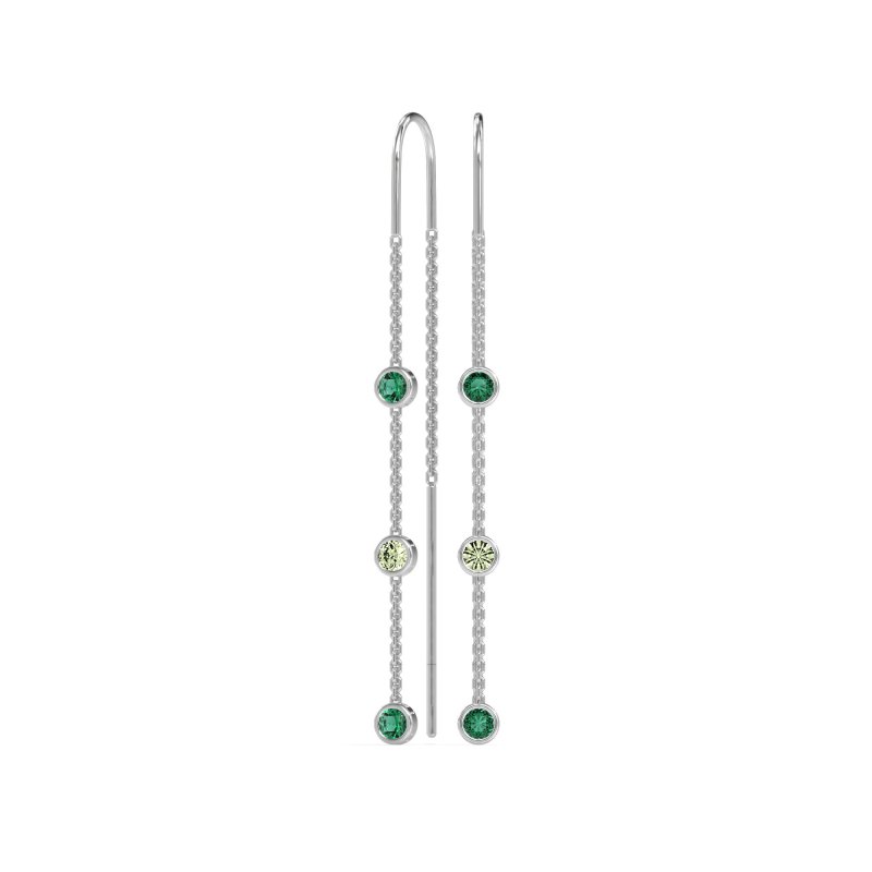 Three-Stone Threader Earrings