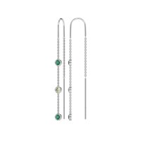 Three-Stone Threader Earrings