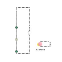 Three-Stone Threader Earrings