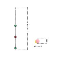 Three-Stone Threader Earrings