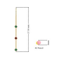 Three-Stone Threader Earrings