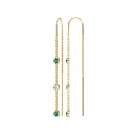 Three-Stone Threader Earrings