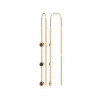 Three-Stone Threader Earrings