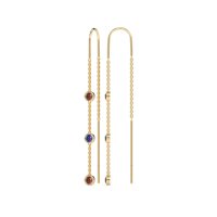 Three-Stone Threader Earrings