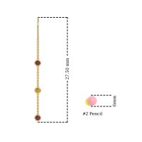 Three-Stone Threader Earrings