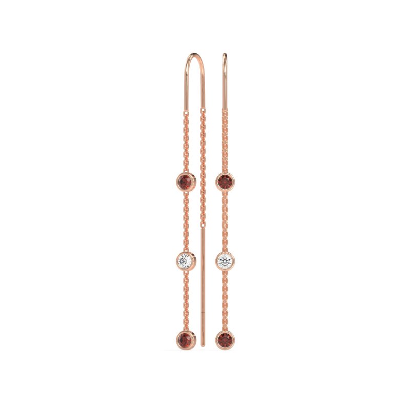 Three-Stone Threader Earrings
