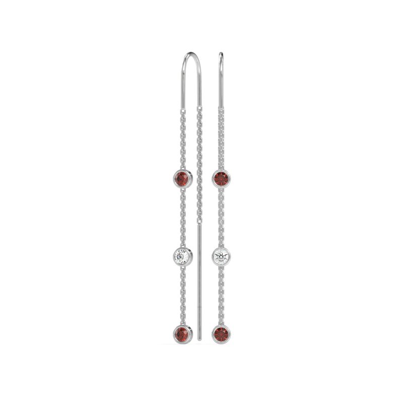 Three-Stone Threader Earrings