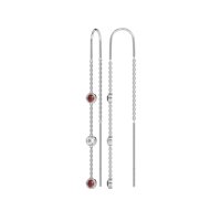 Three-Stone Threader Earrings