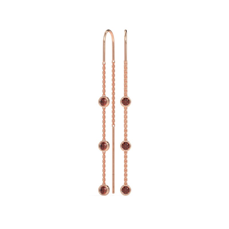 Three-Stone Threader Earrings