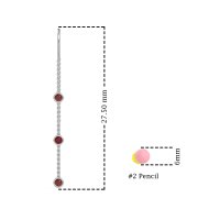 Three-Stone Threader Earrings
