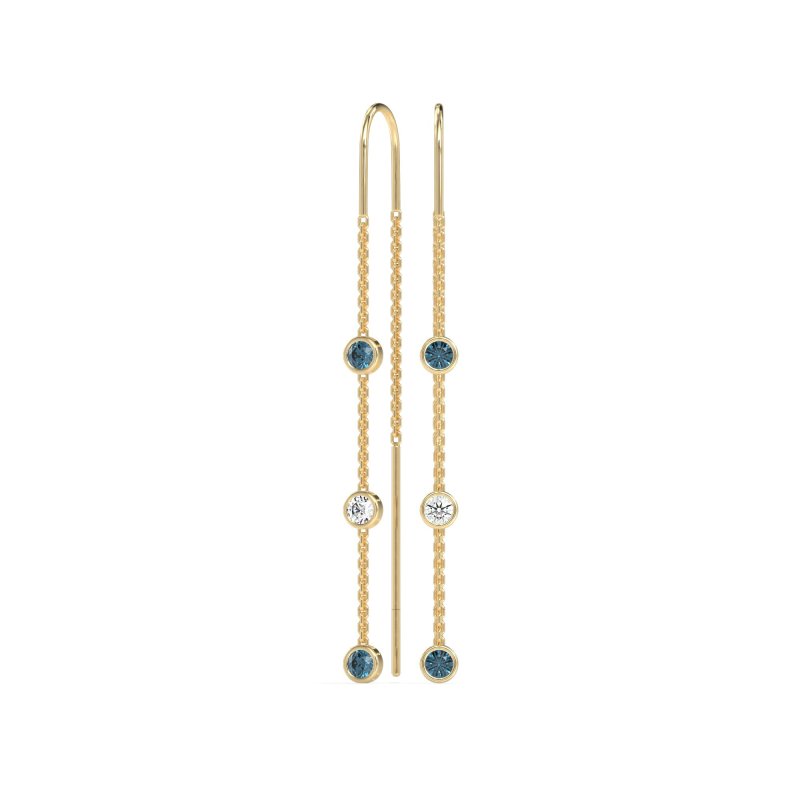 Three-Stone Threader Earrings