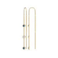 Three-Stone Threader Earrings