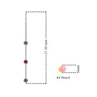 Three-Stone Threader Earrings