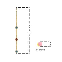 Three-Stone Threader Earrings