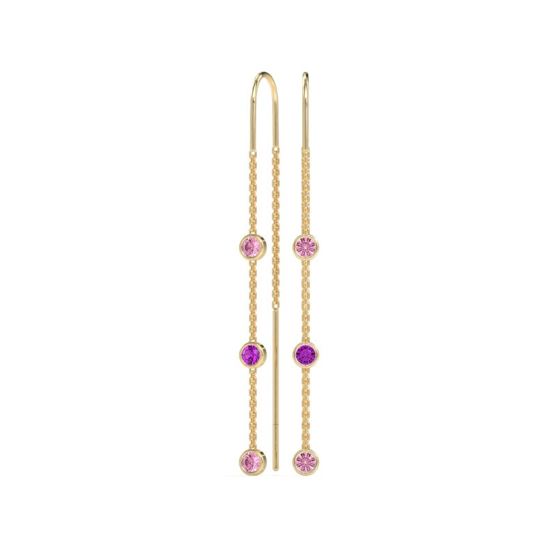 Three-Stone Threader Earrings
