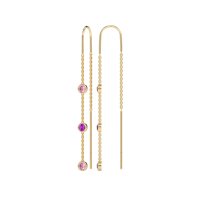 Three-Stone Threader Earrings