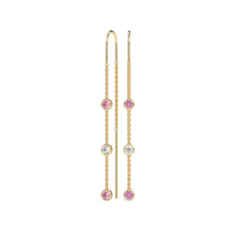 Three-Stone Threader Earrings