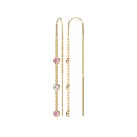 Three-Stone Threader Earrings