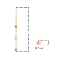 Three-Stone Threader Earrings