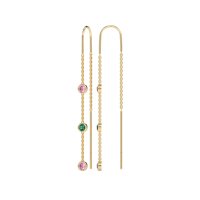 Three-Stone Threader Earrings
