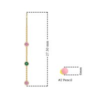 Three-Stone Threader Earrings