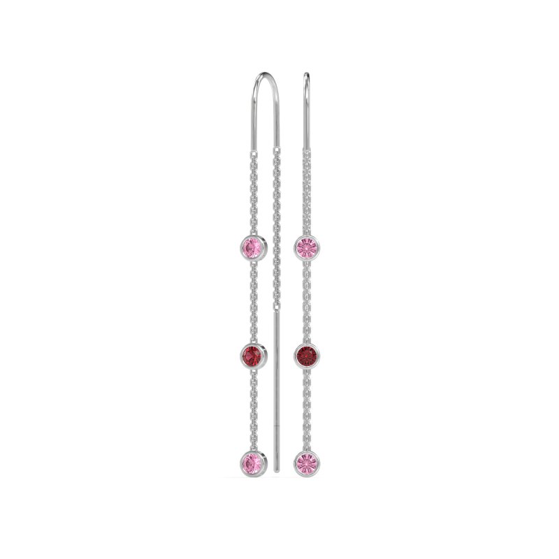 Three-Stone Threader Earrings