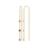 Three-Stone Threader Earrings