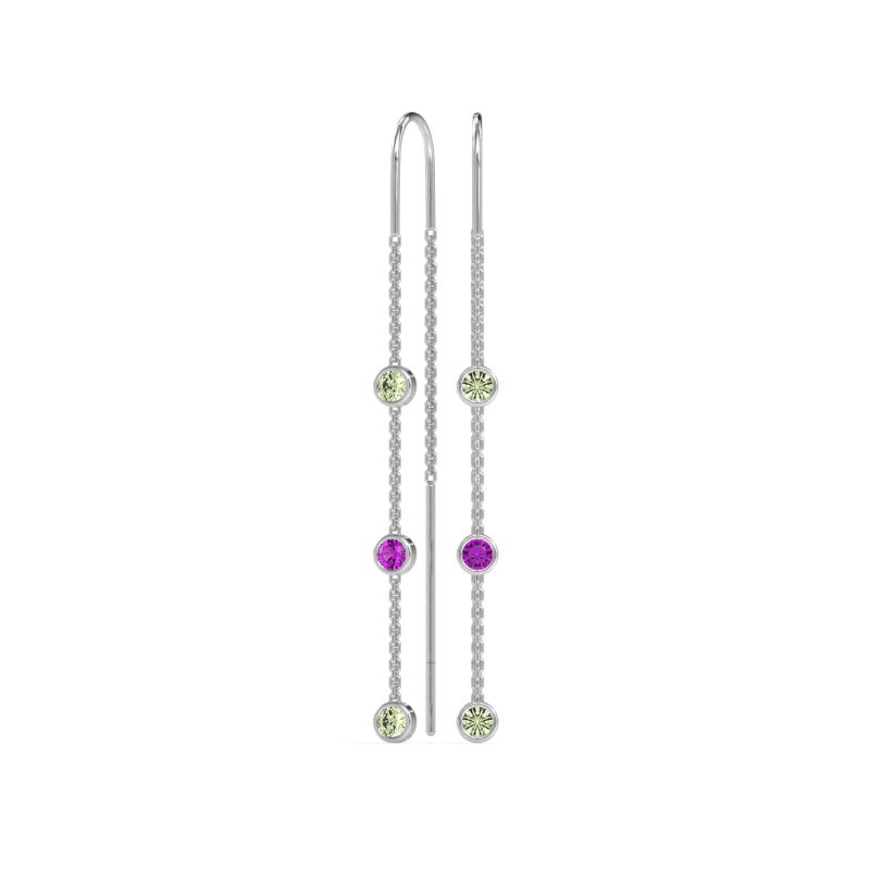 Three-Stone Threader Earrings