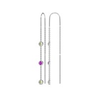 Three-Stone Threader Earrings