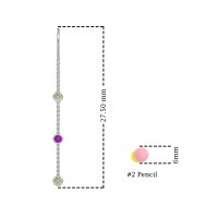Three-Stone Threader Earrings