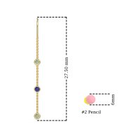 Three-Stone Threader Earrings